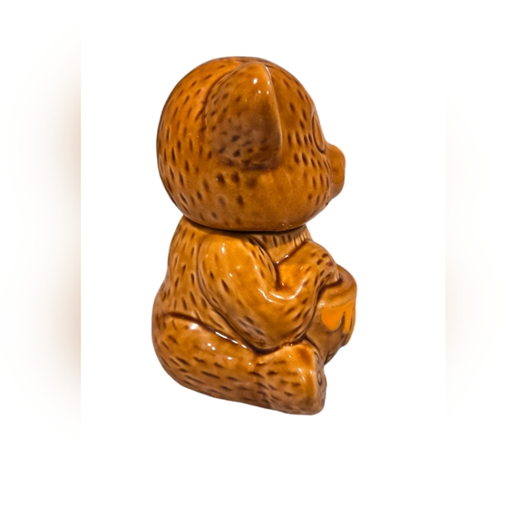 Unbranded Ceramic Brown Bear Honey Jar Jam Pot Vintage W/ Honey Dipper - Picture 14 of 14